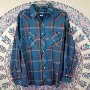 Men's Vintage Wrangler pearl snap western shirt